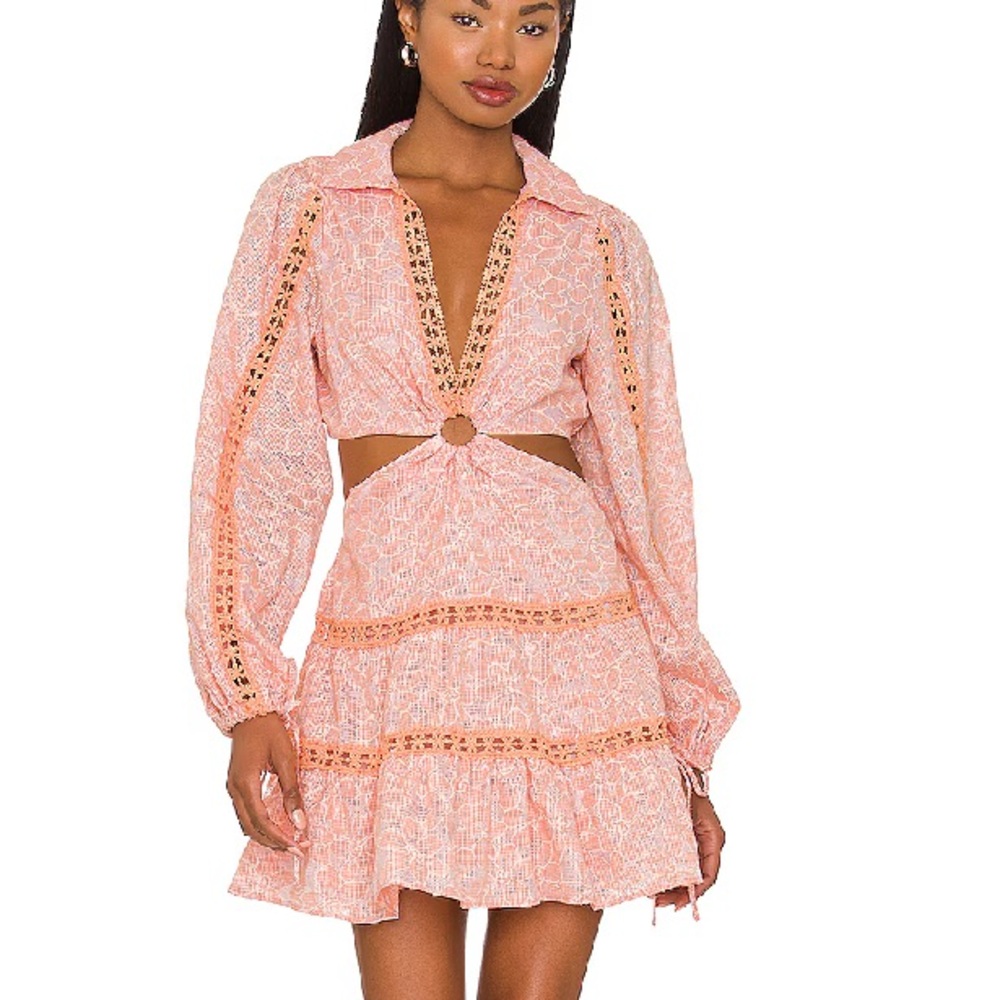 Tularosa Celina Mini Dress, Color Peach